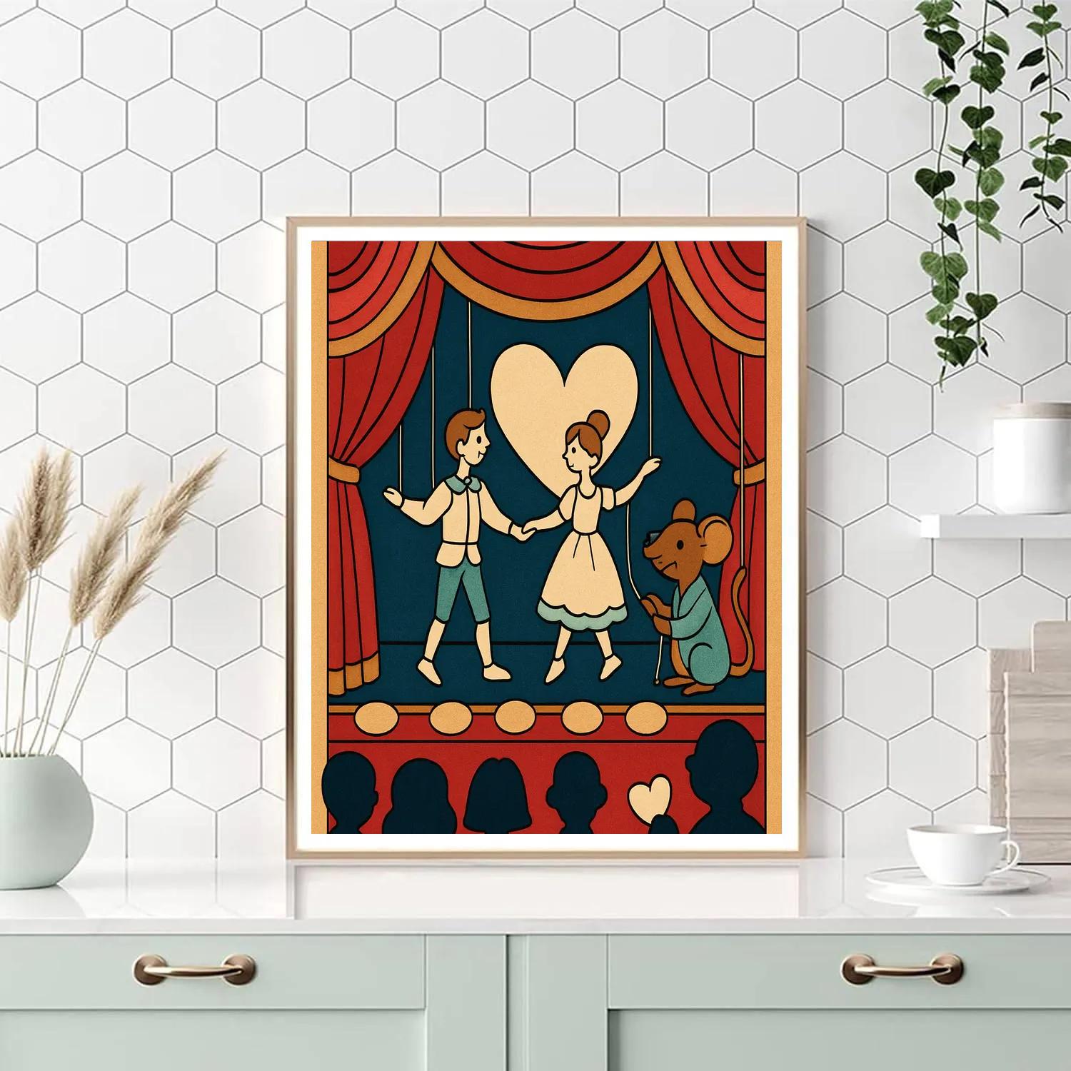 Valentines Day Miniature Theater Stage Paint by numbers kits