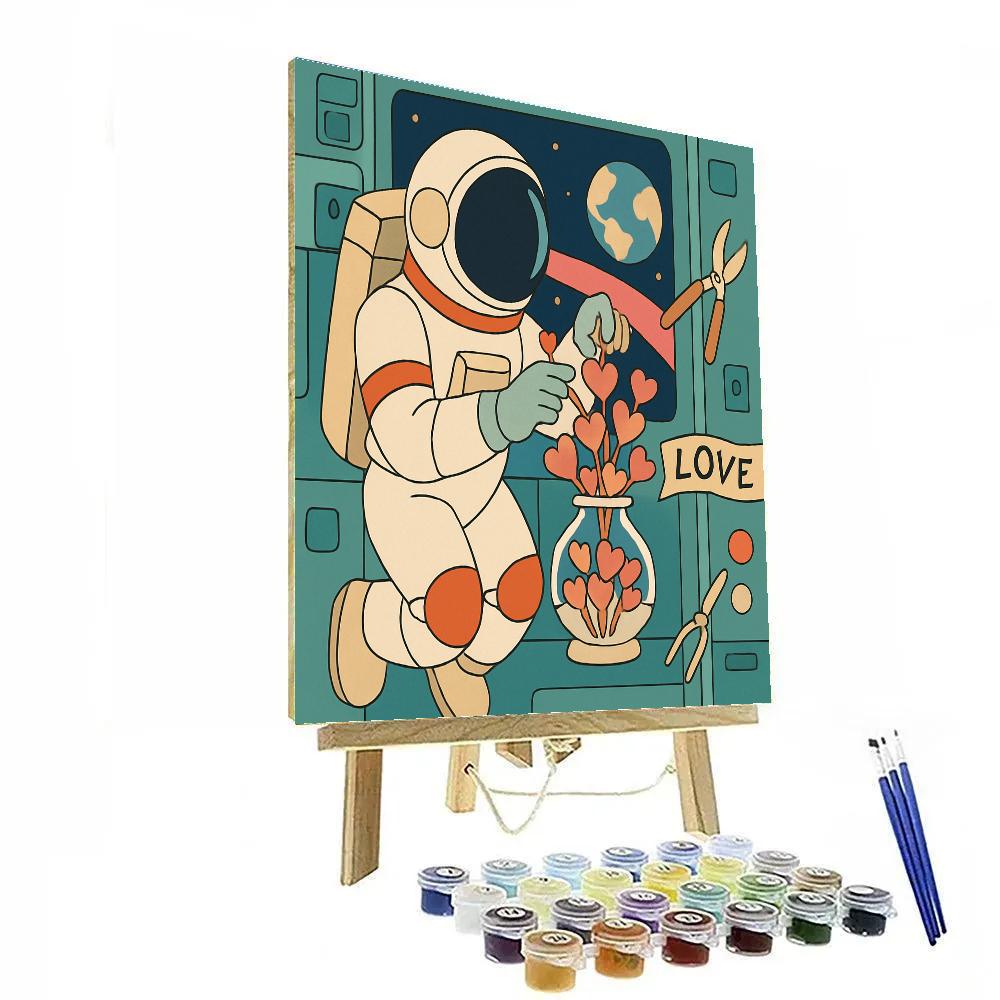 Valentines Day Space Station Florist Paint by numbers kits