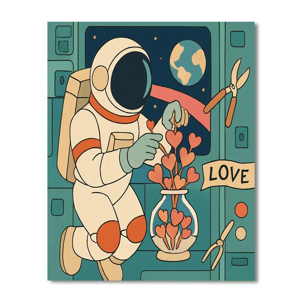 Valentines Day Space Station Florist Paint by numbers kits