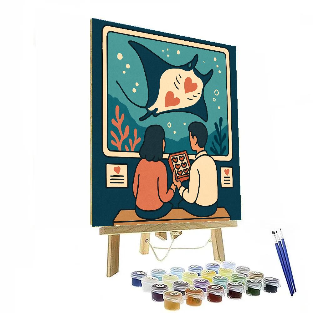 Valentines Day Aquarium Window Date Paint by numbers art