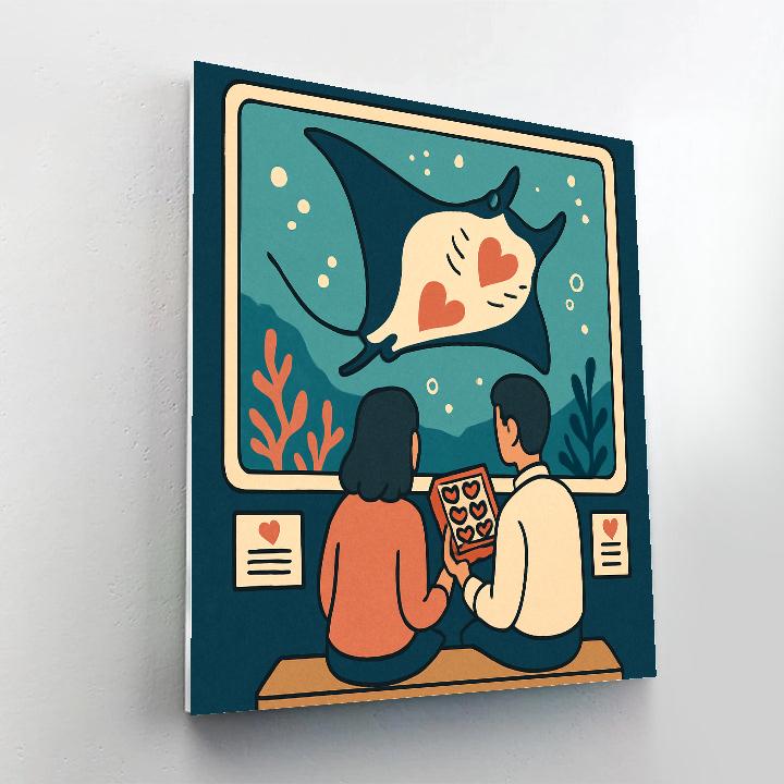 Valentines Day Aquarium Window Date Paint by numbers art