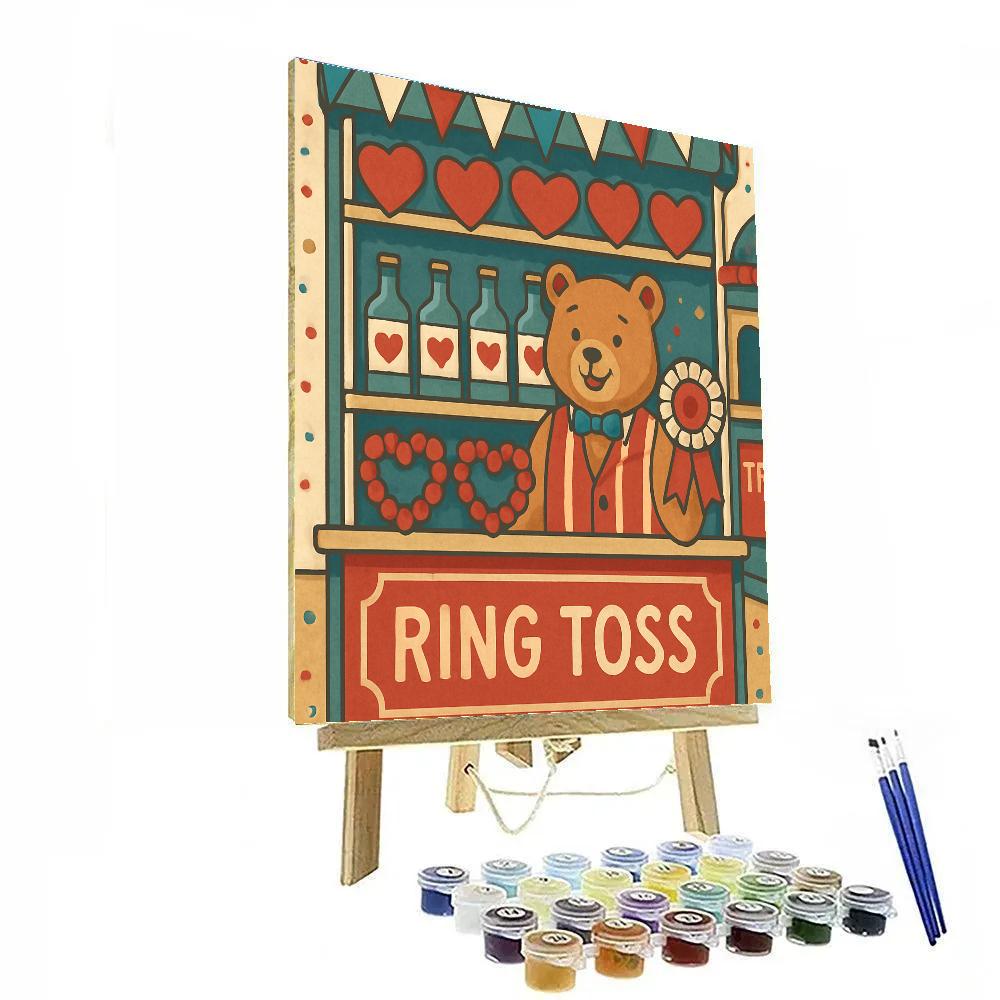 Valentines Day Carnival Ring Toss Hearts paint by number