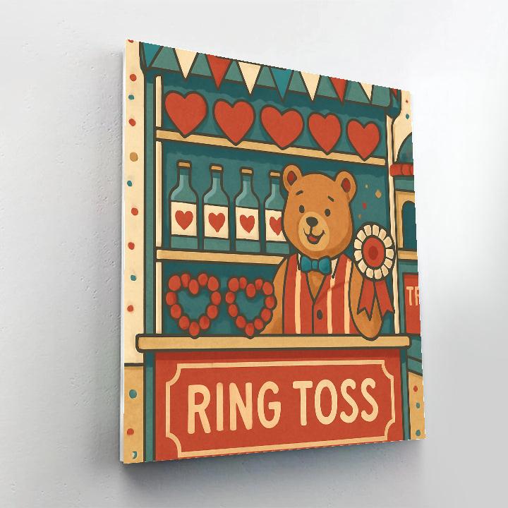 Valentines Day Carnival Ring Toss Hearts paint by number