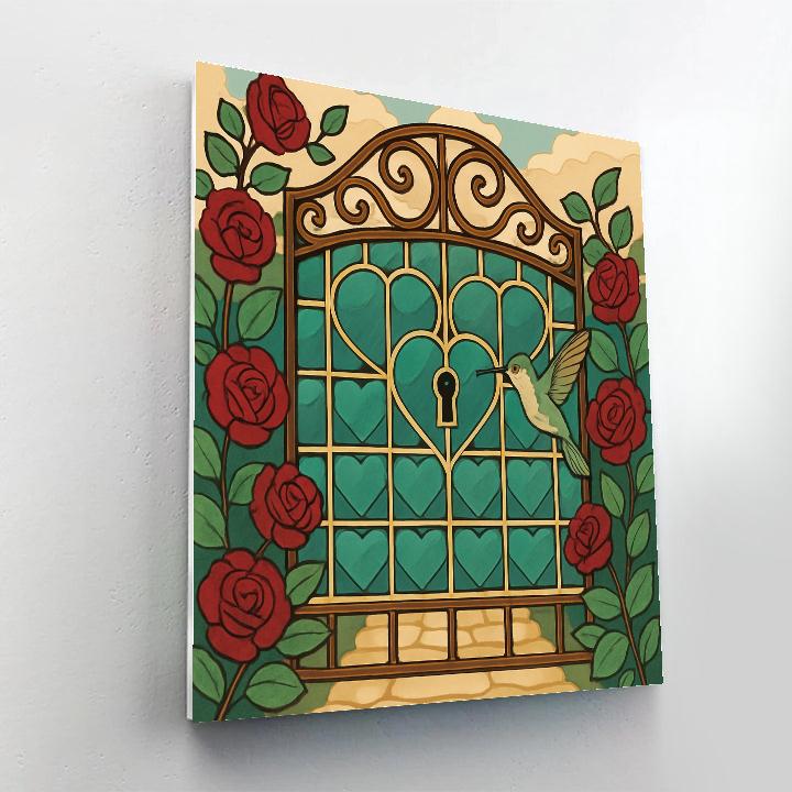 Garden Gate In Valentines Day Mosaic Number painting