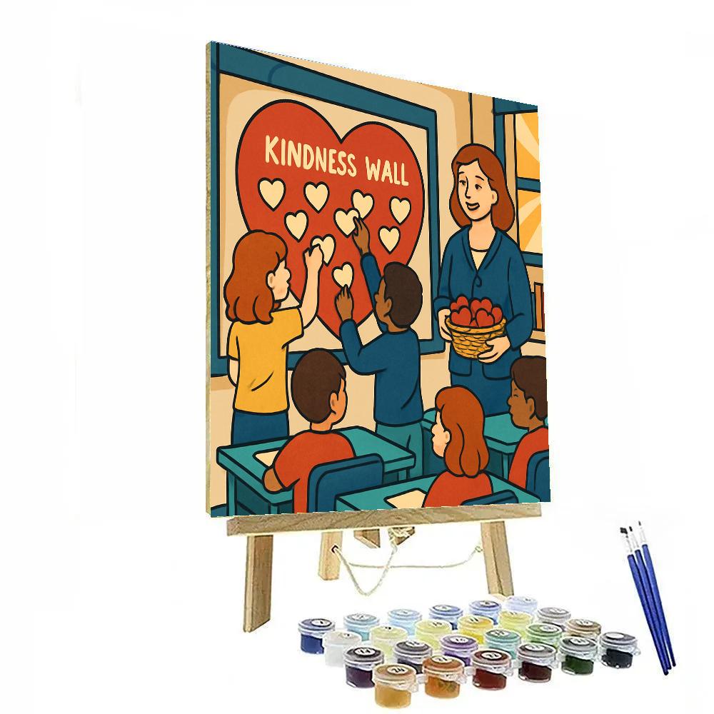 Valentines Day Classroom Kindness Wall Paint by numbers art