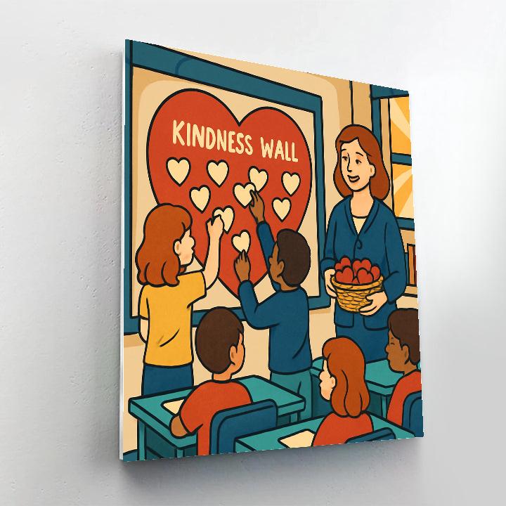 Valentines Day Classroom Kindness Wall Paint by numbers art