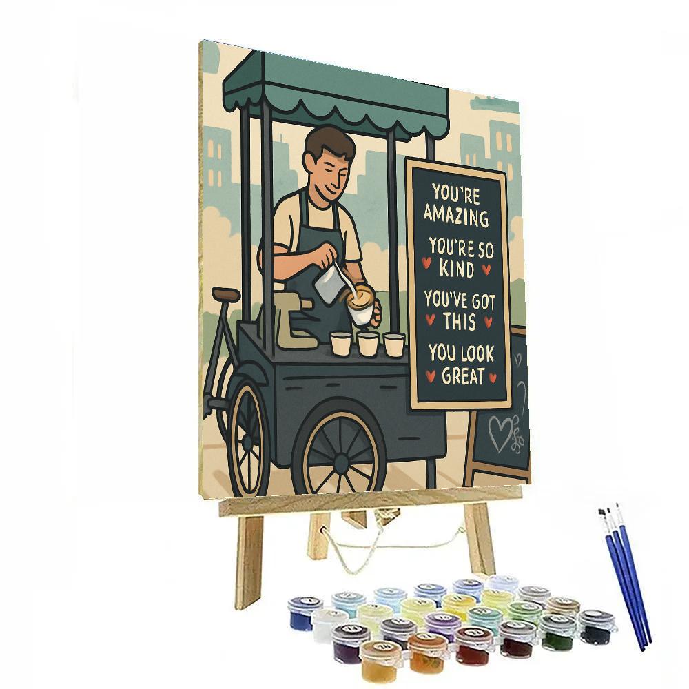 Valentines Day Coffee Cart Compliments Numbered painting kits