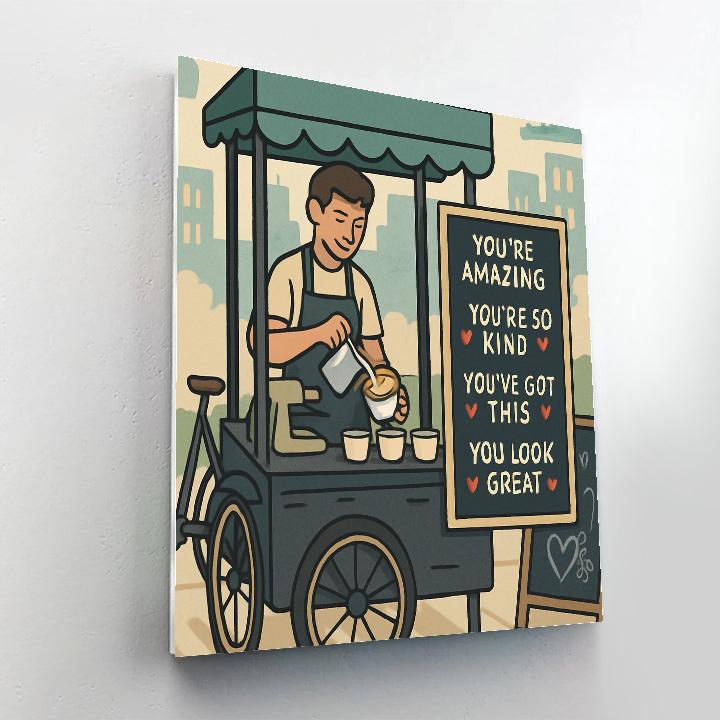 Valentines Day Coffee Cart Compliments Numbered painting kits