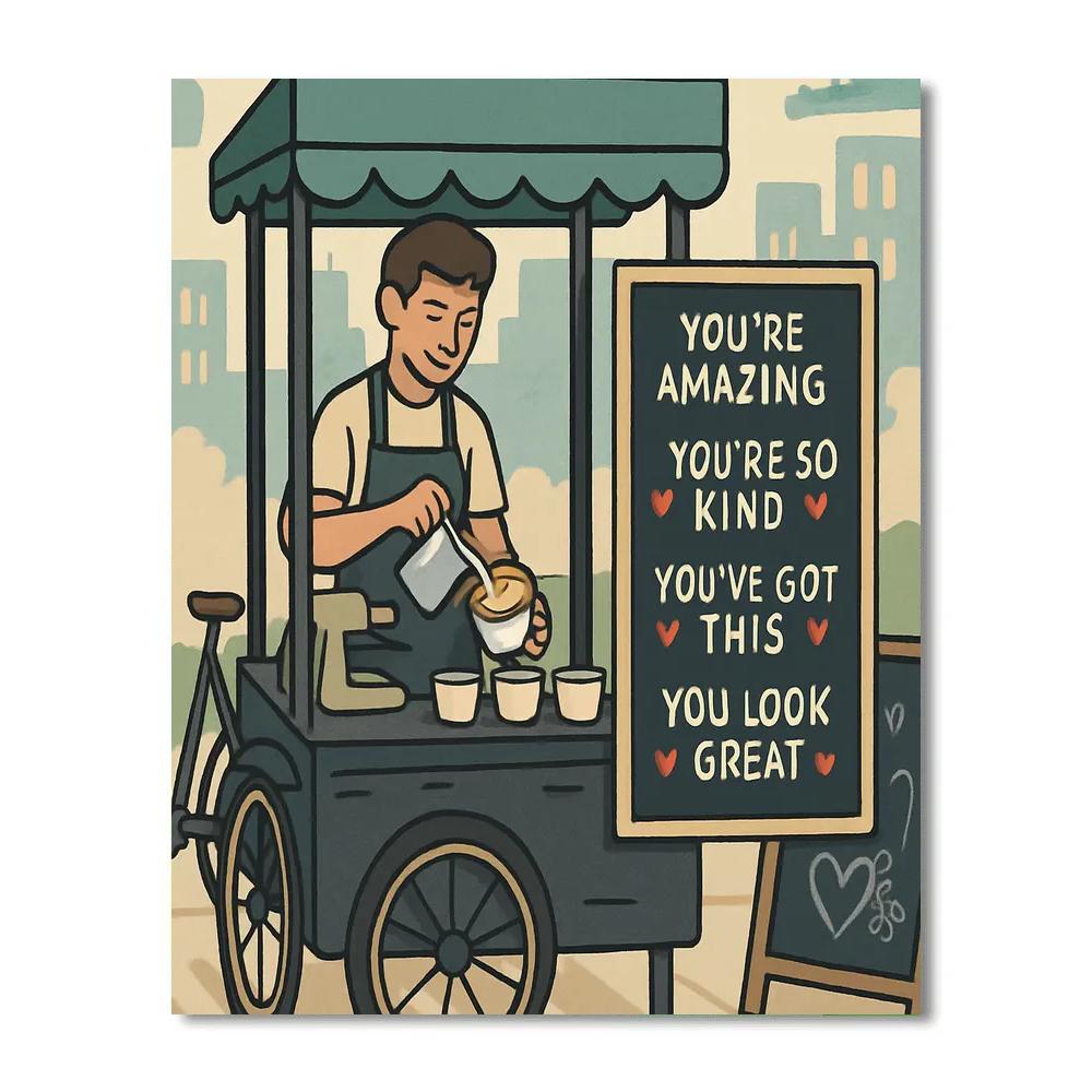 Valentines Day Coffee Cart Compliments Numbered painting kits