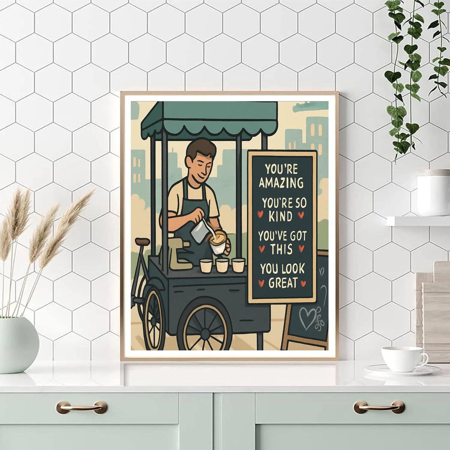 Valentines Day Coffee Cart Compliments Numbered painting kits
