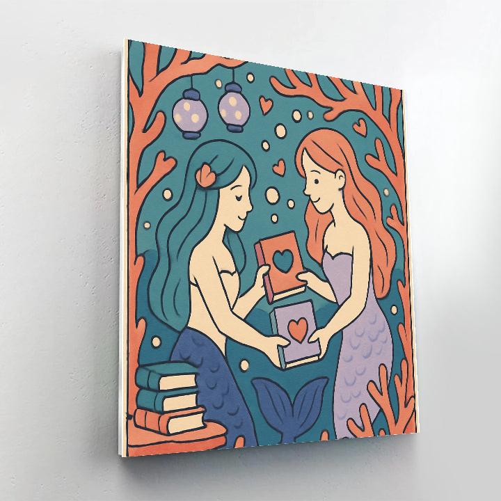 Valentines Day Mermaid Book Exchange Paint by numbers kits