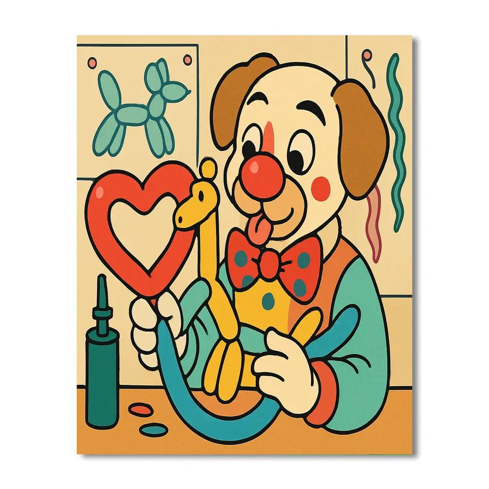 Valentines Day Balloon Animal Workshop paint by number