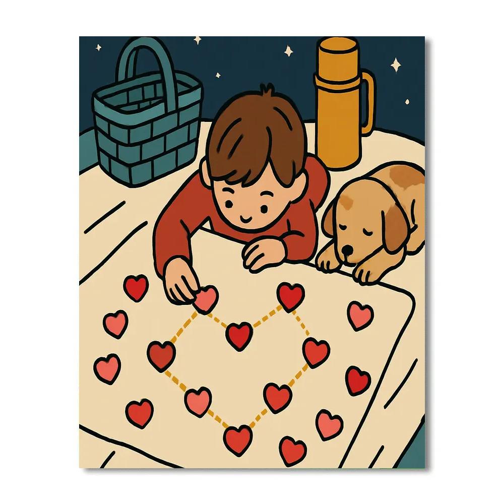 Valentines Day Candy Constellation Blanket Paint by numbers kits