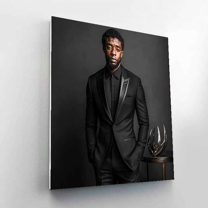 Chadwick Boseman Crown Of The Panther King Number painting