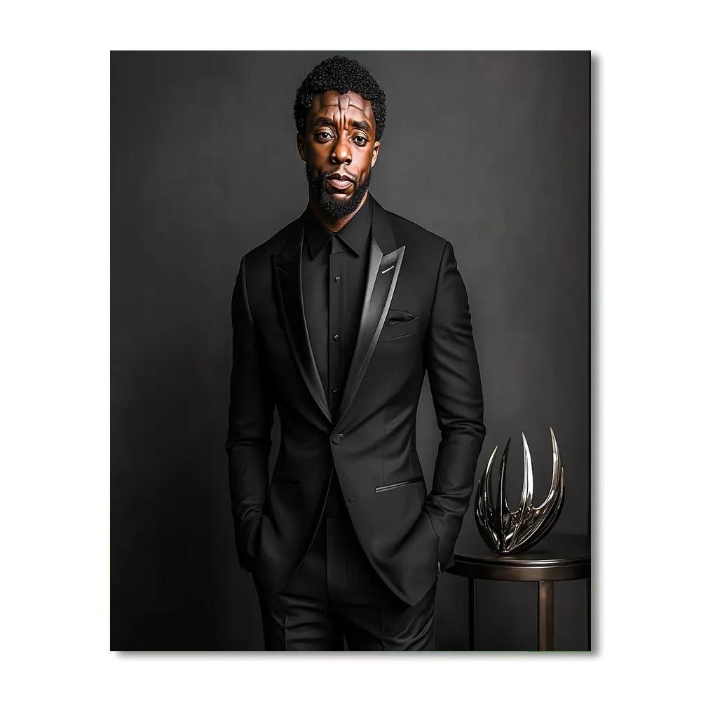 Chadwick Boseman Crown Of The Panther King Number painting