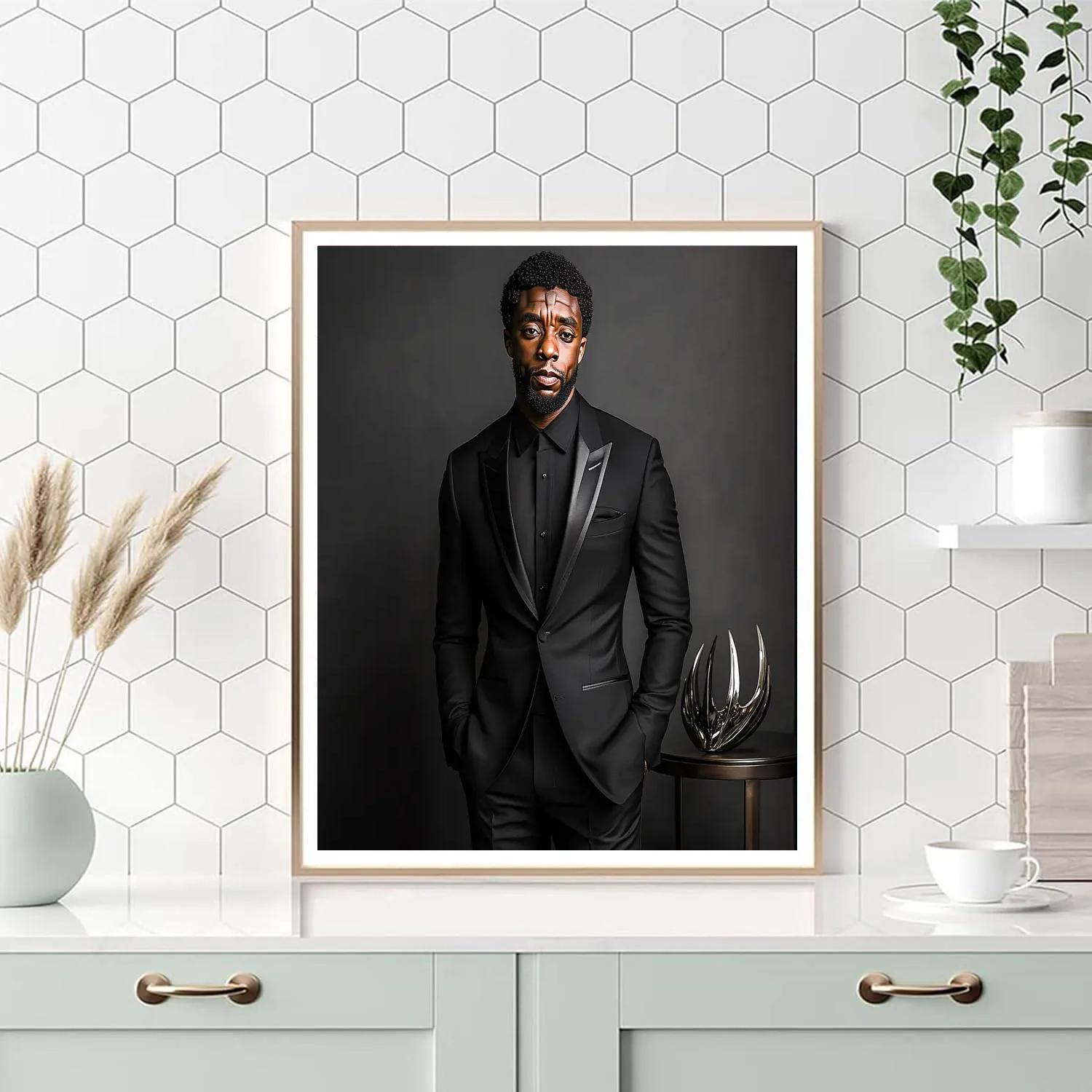 Chadwick Boseman Crown Of The Panther King Number painting