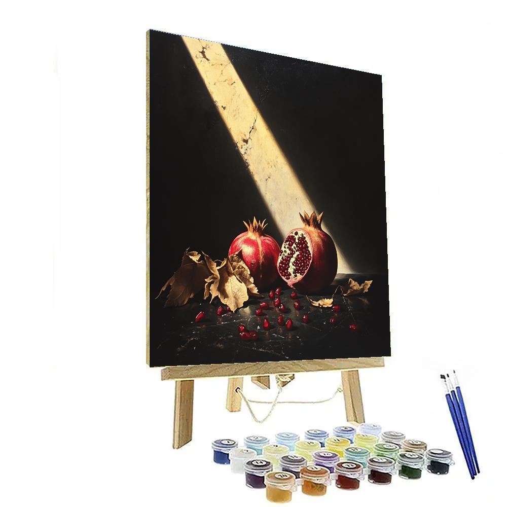 Caravaggio Inspired Eclipse Lit Pomegranate Rind painting number kit