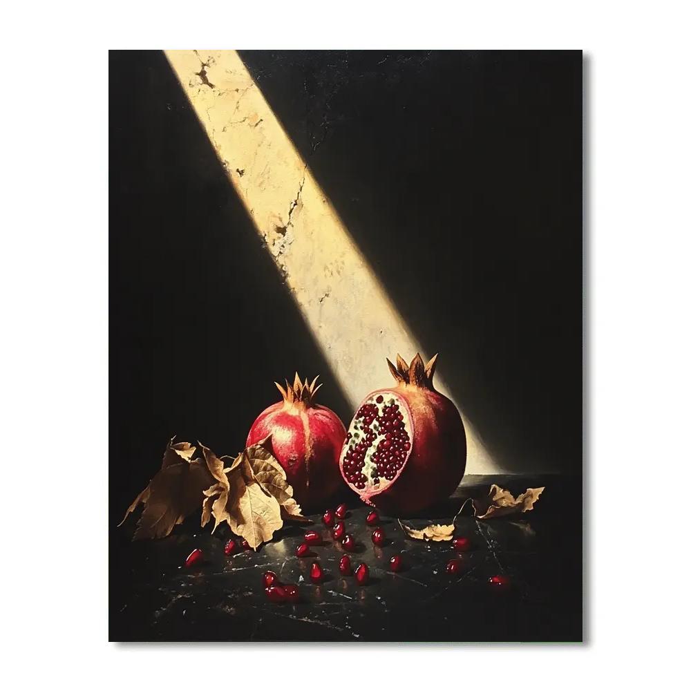 Caravaggio Inspired Eclipse Lit Pomegranate Rind painting number kit