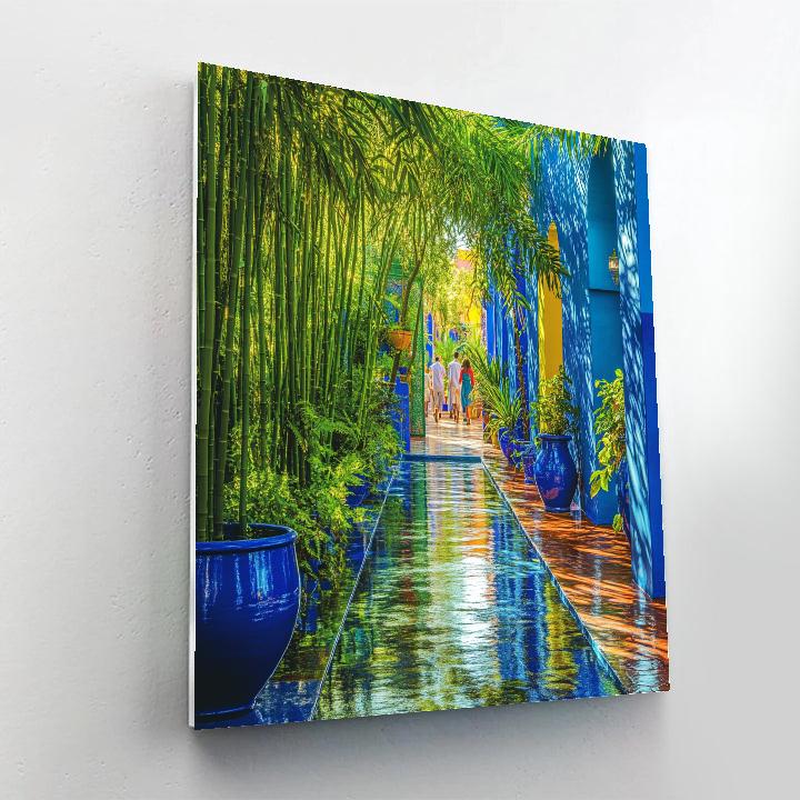 Oasis Of The Majorelle Garden In The Blue City Marrakech Morocco Paint by numbers kits