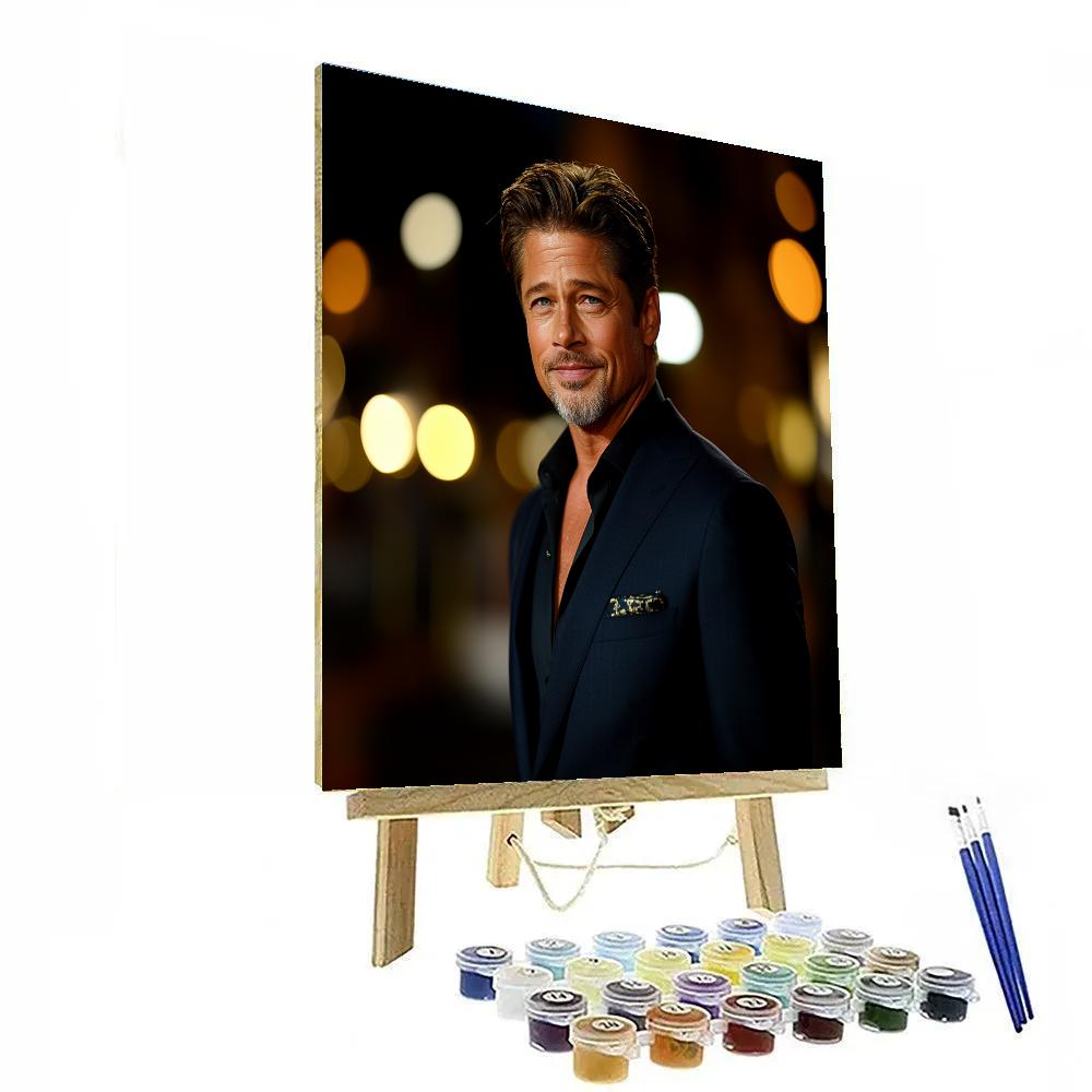 Brad Pitt The Golden Hour Of A Leading Man painting number kit