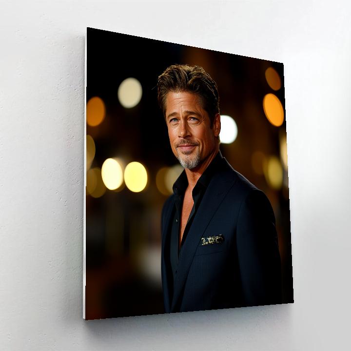 Brad Pitt The Golden Hour Of A Leading Man painting number kit