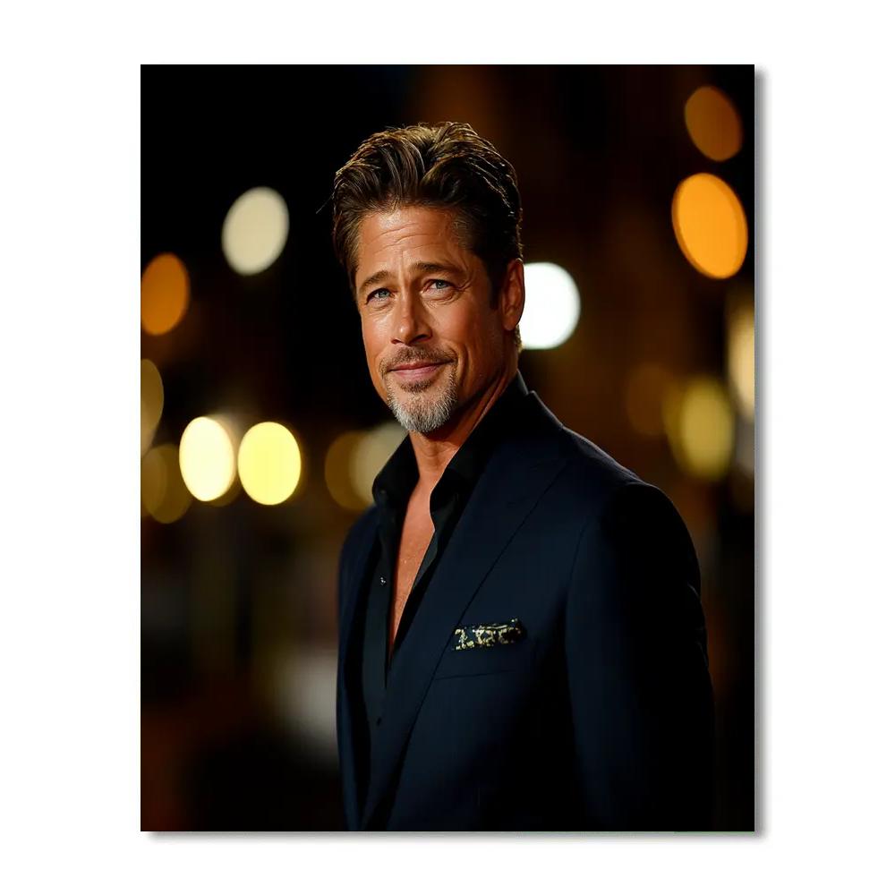 Brad Pitt The Golden Hour Of A Leading Man painting number kit