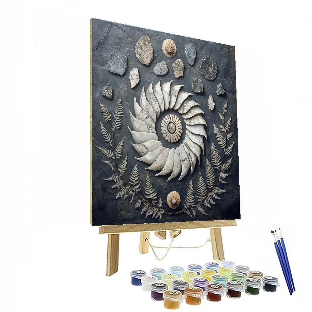 Michelangelo Inspired Aurora Fossil Garden Number painting