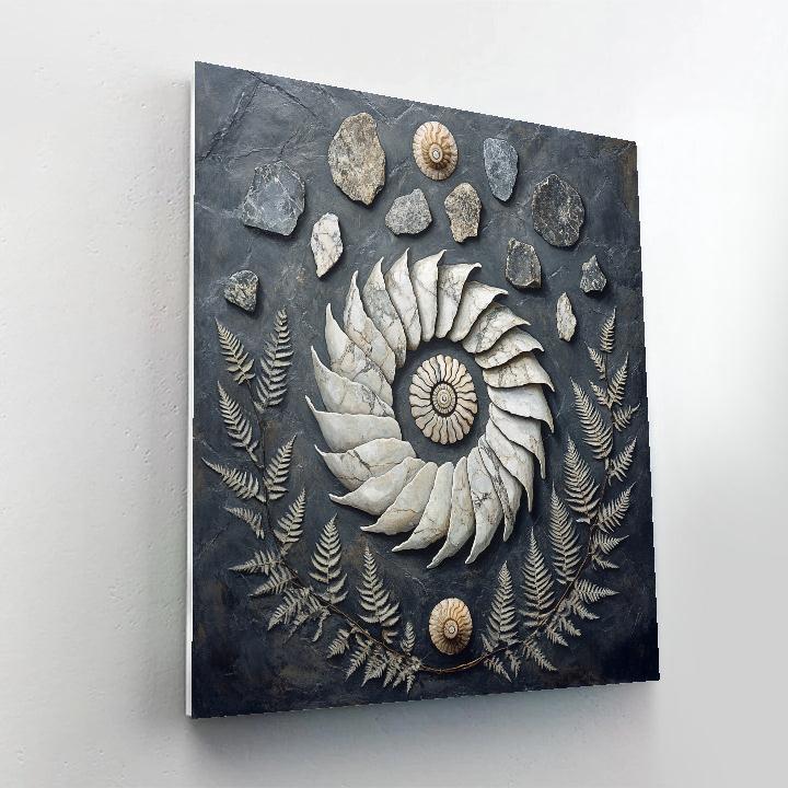 Michelangelo Inspired Aurora Fossil Garden Number painting