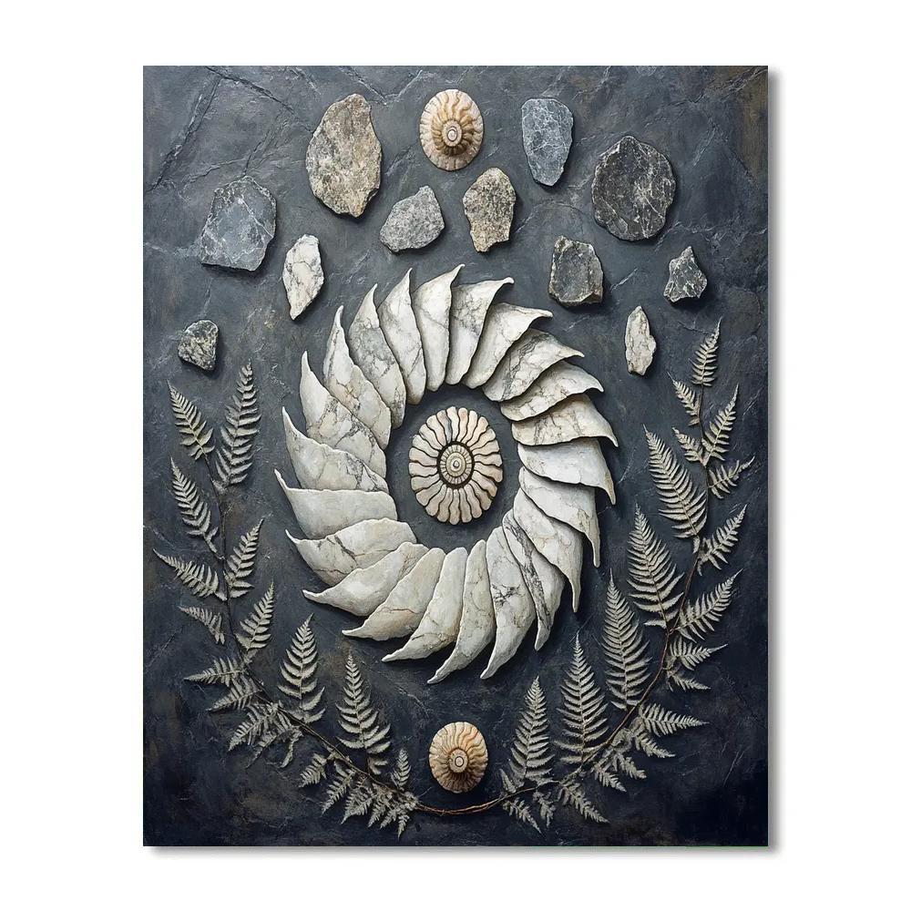 Michelangelo Inspired Aurora Fossil Garden Number painting