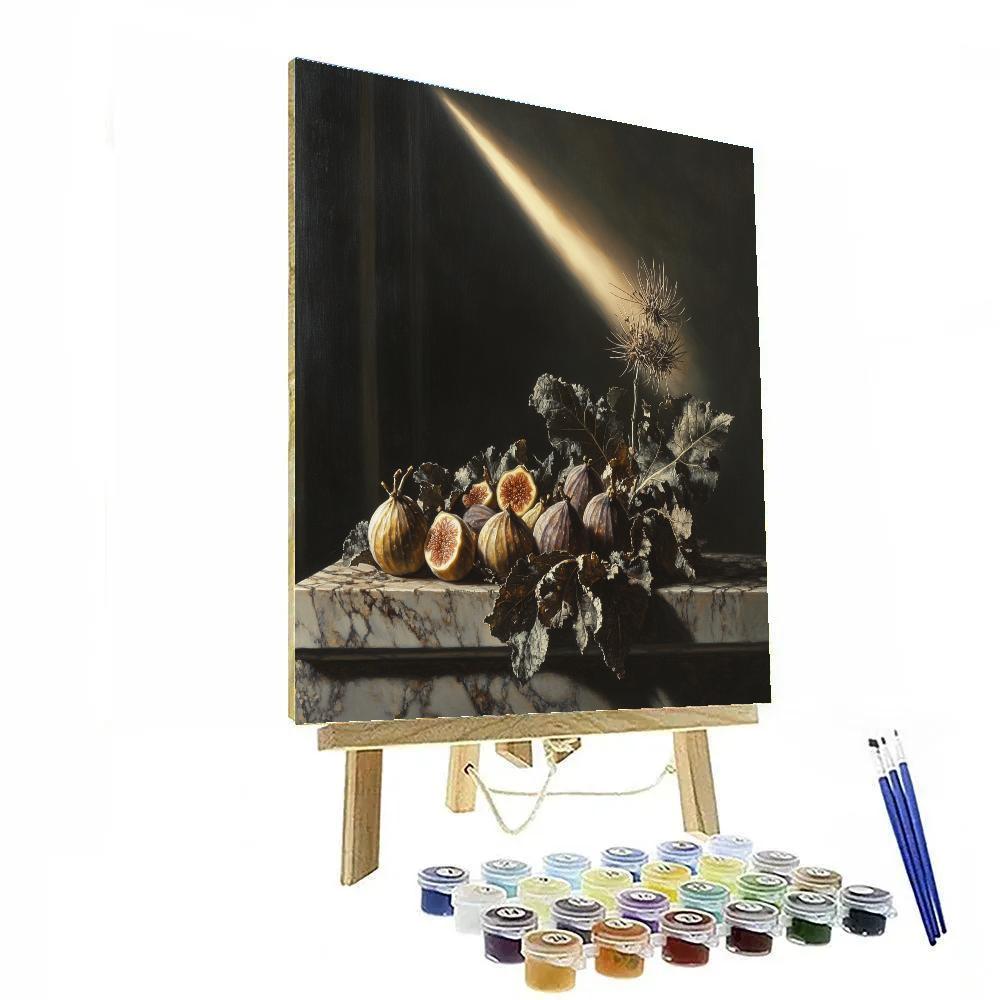 Caravaggio Inspired Nebula Shadowed Fig And Thistle Study Number painting