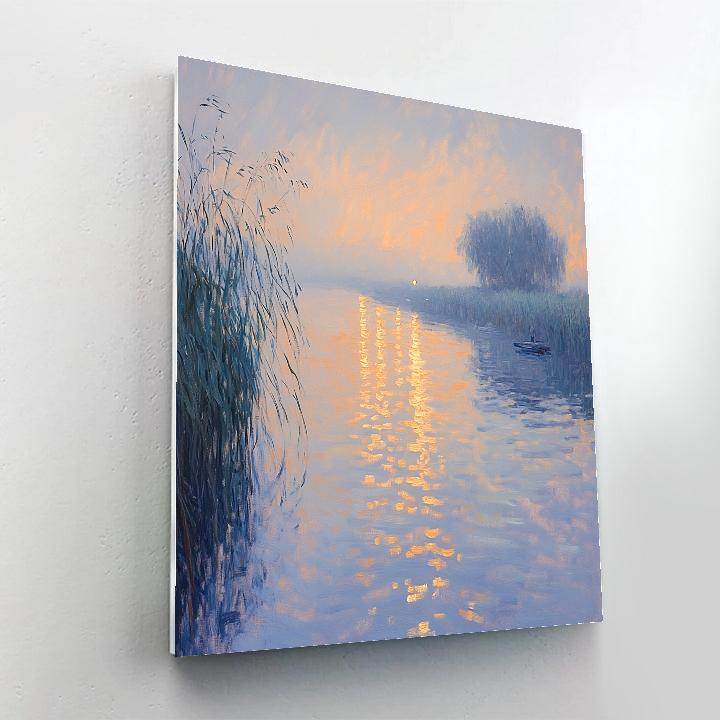 Claude Monet Inspired Sunrise On Misty River paint by numbers