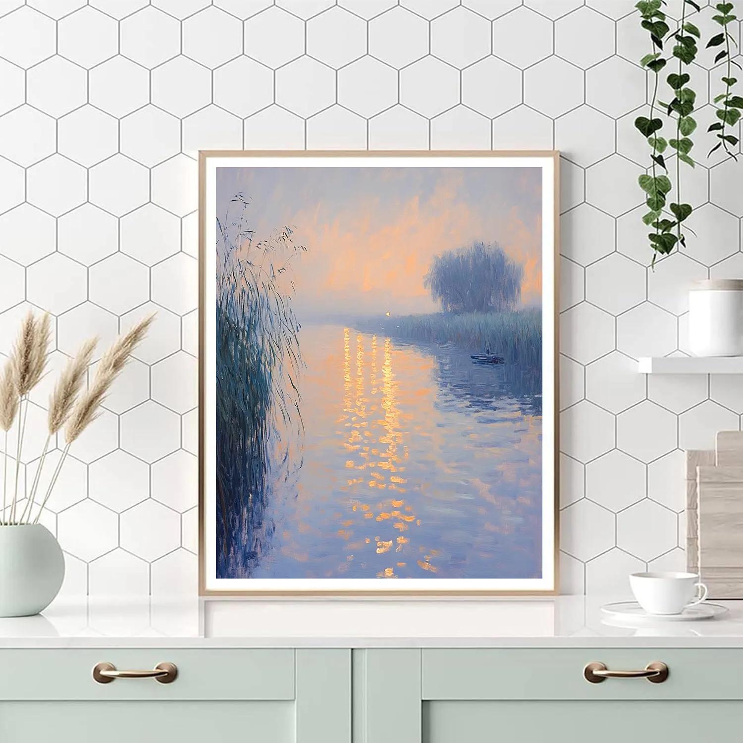 Claude Monet Inspired Sunrise On Misty River paint by numbers
