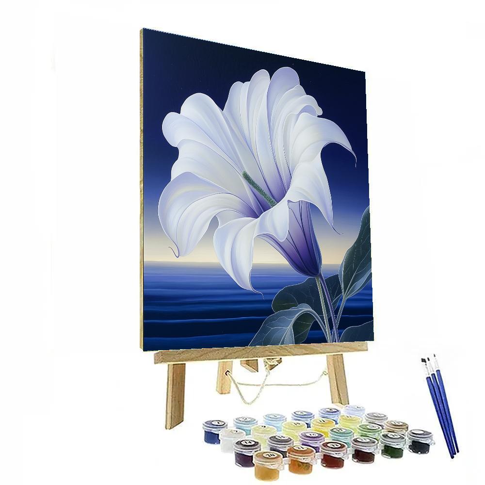 Georgia O’Keeffe Inspired Moonlit Datura Trumpet Close Up painting number kit