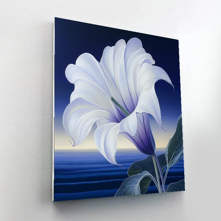 Georgia O’Keeffe Inspired Moonlit Datura Trumpet Close Up painting number kit