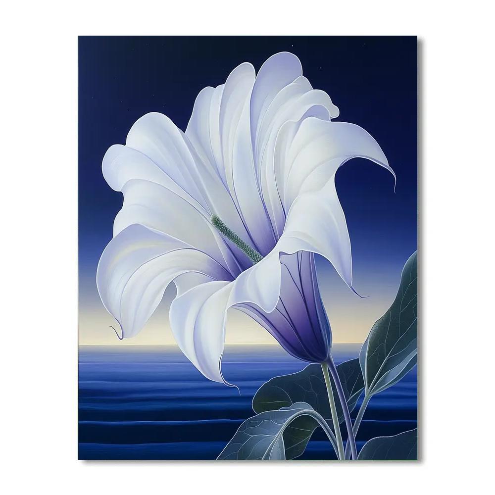 Georgia O’Keeffe Inspired Moonlit Datura Trumpet Close Up painting number kit