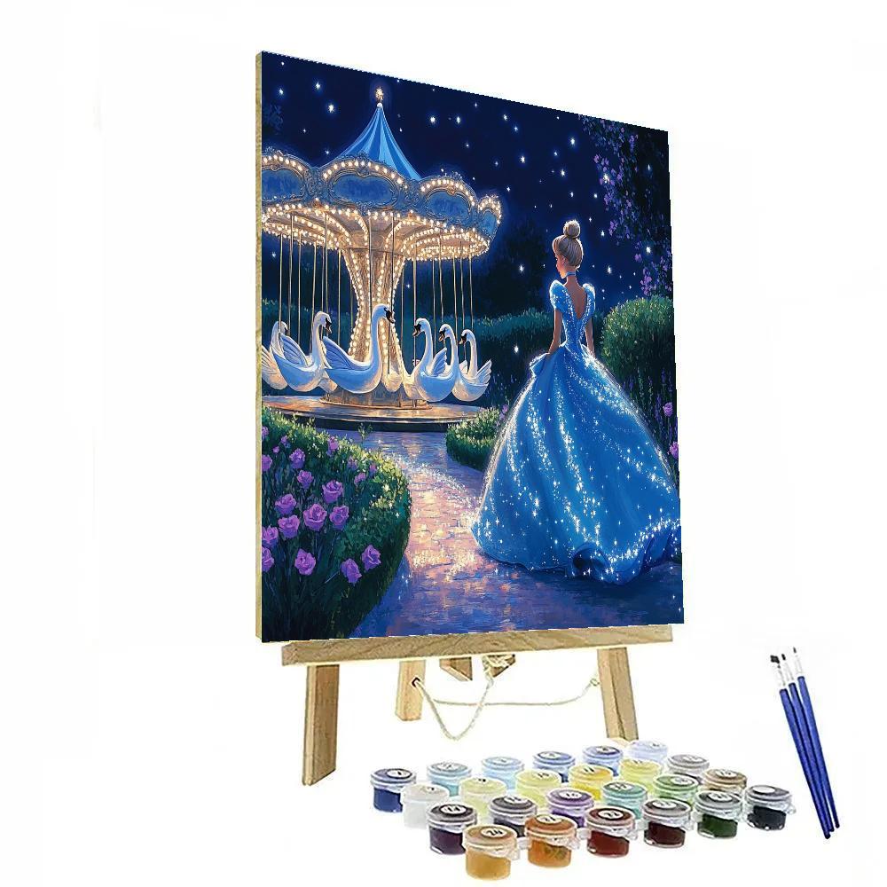 Cinderella Moonlit Garden Carousel Number painting
