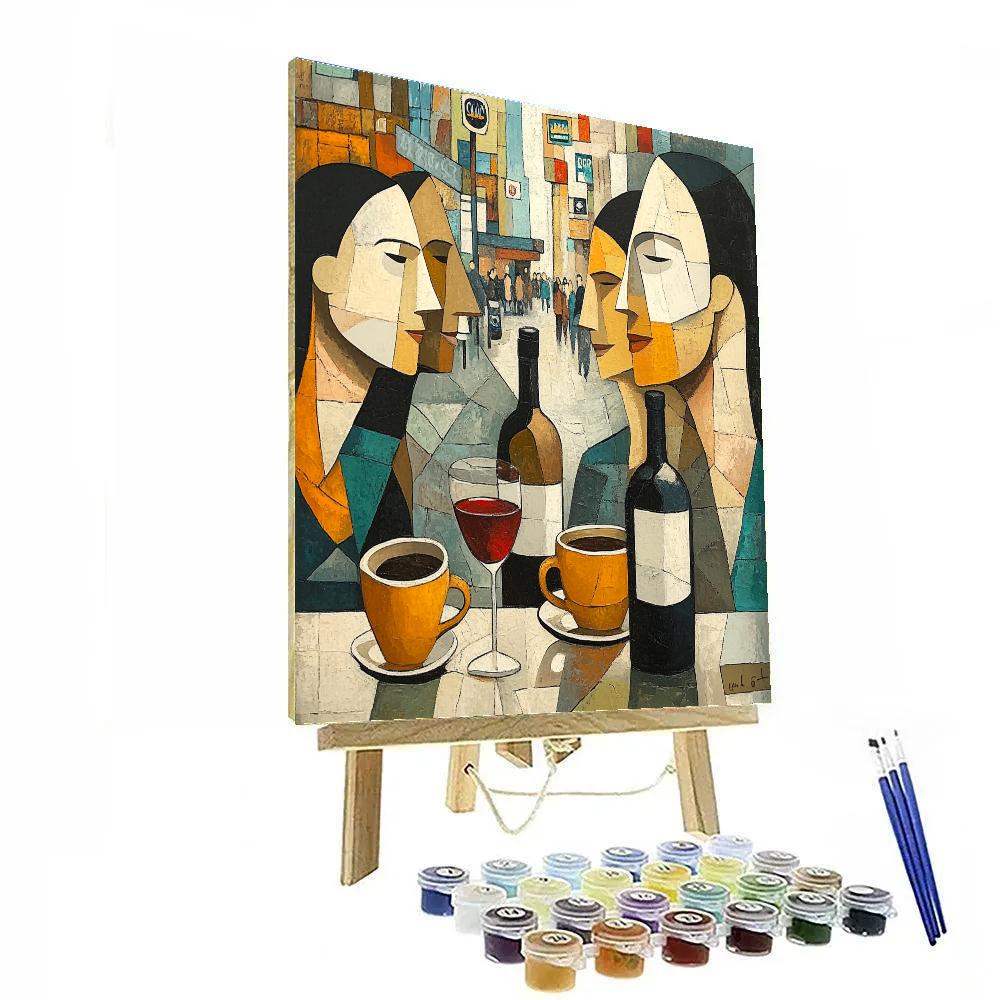 Pablo Picasso Inspired Abstract Cafe Friends Number painting