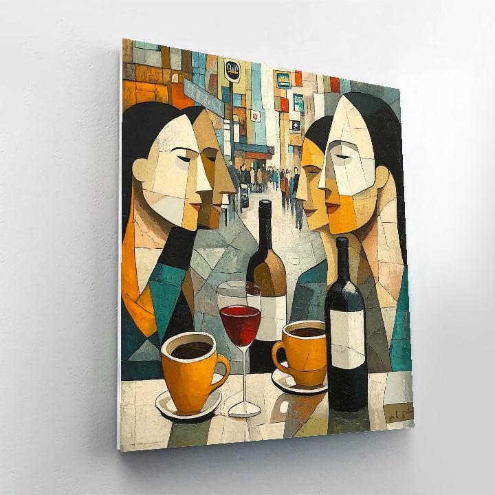 Pablo Picasso Inspired Abstract Cafe Friends Number painting