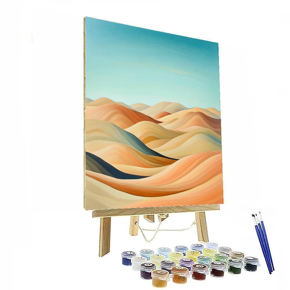 Georgia O’Keeffe Inspired Painted Desert Strata And Cerulean Sky Bands Painting by numbers kit