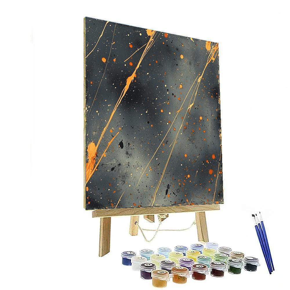 Jackson Pollock Inspired Volcanic Ashfall And Ember Rain Number painting