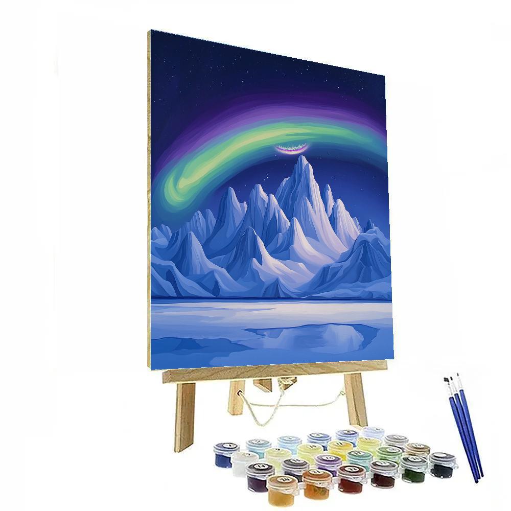 Lawren Harris Inspired Aurora Crown Over Silent Peaks Number painting