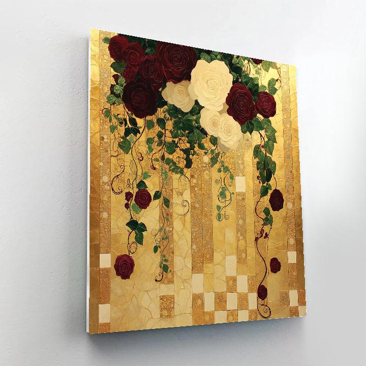 Gustav Klimt Inspired Golden Rose Garden paint by numbers
