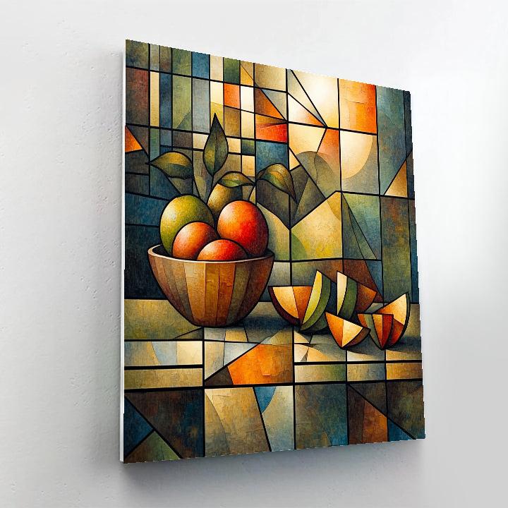 Pablo Picasso Inspired Prismatic Orchard Still Life paint by color