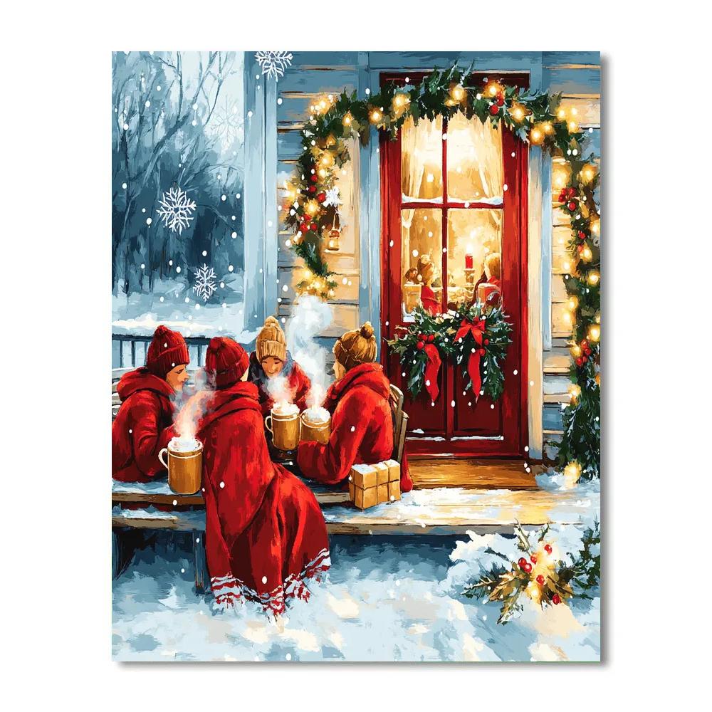 Snowglow Cocoa Circle Paint by numbers kits