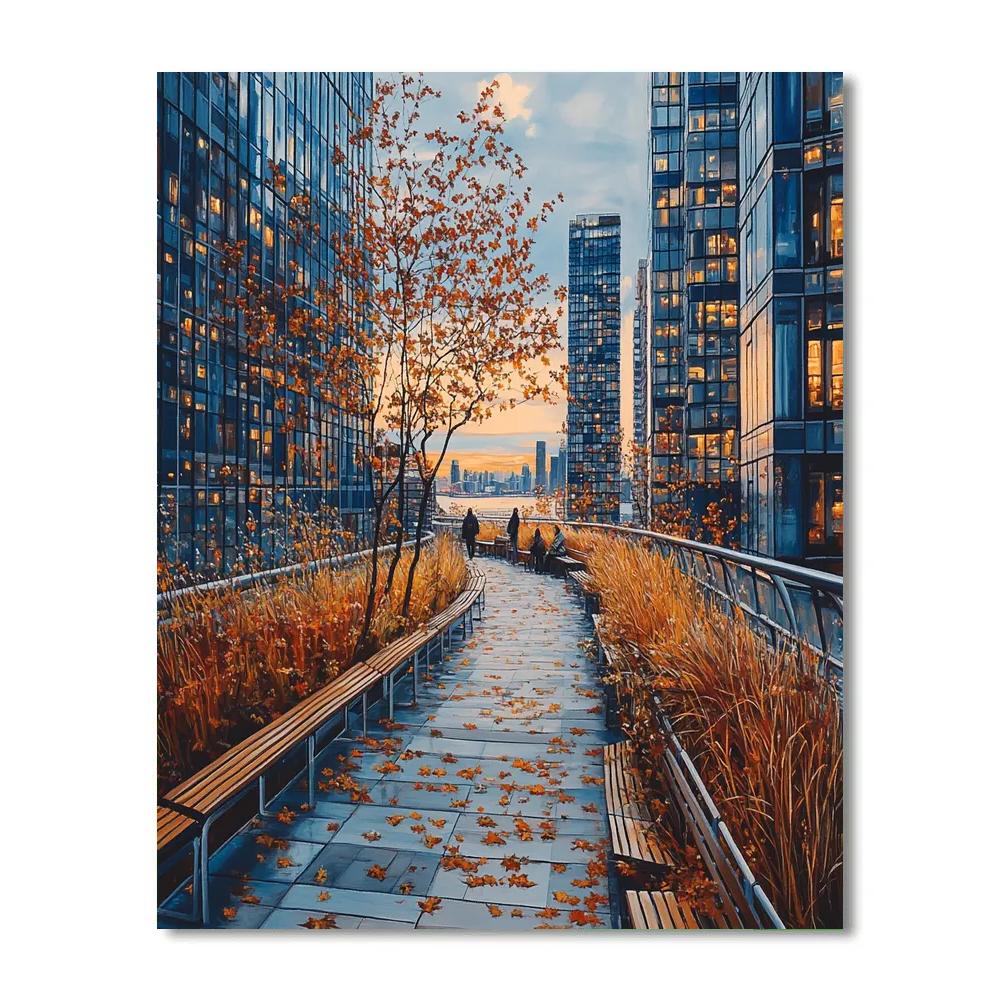Quiet Curves Of The High Line In Autumn New York City United States DIY paint by numbers
