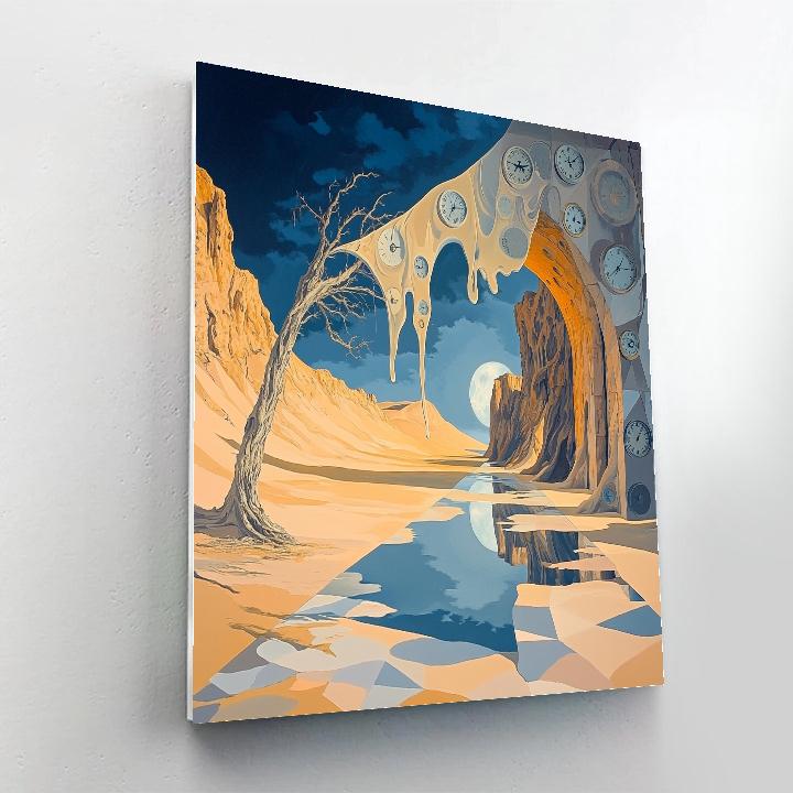 Salvador Dali Inspired Desert Clock Mirage paint by color