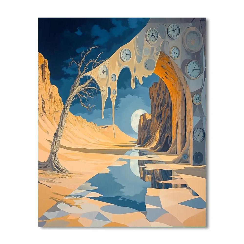 Salvador Dali Inspired Desert Clock Mirage paint by color