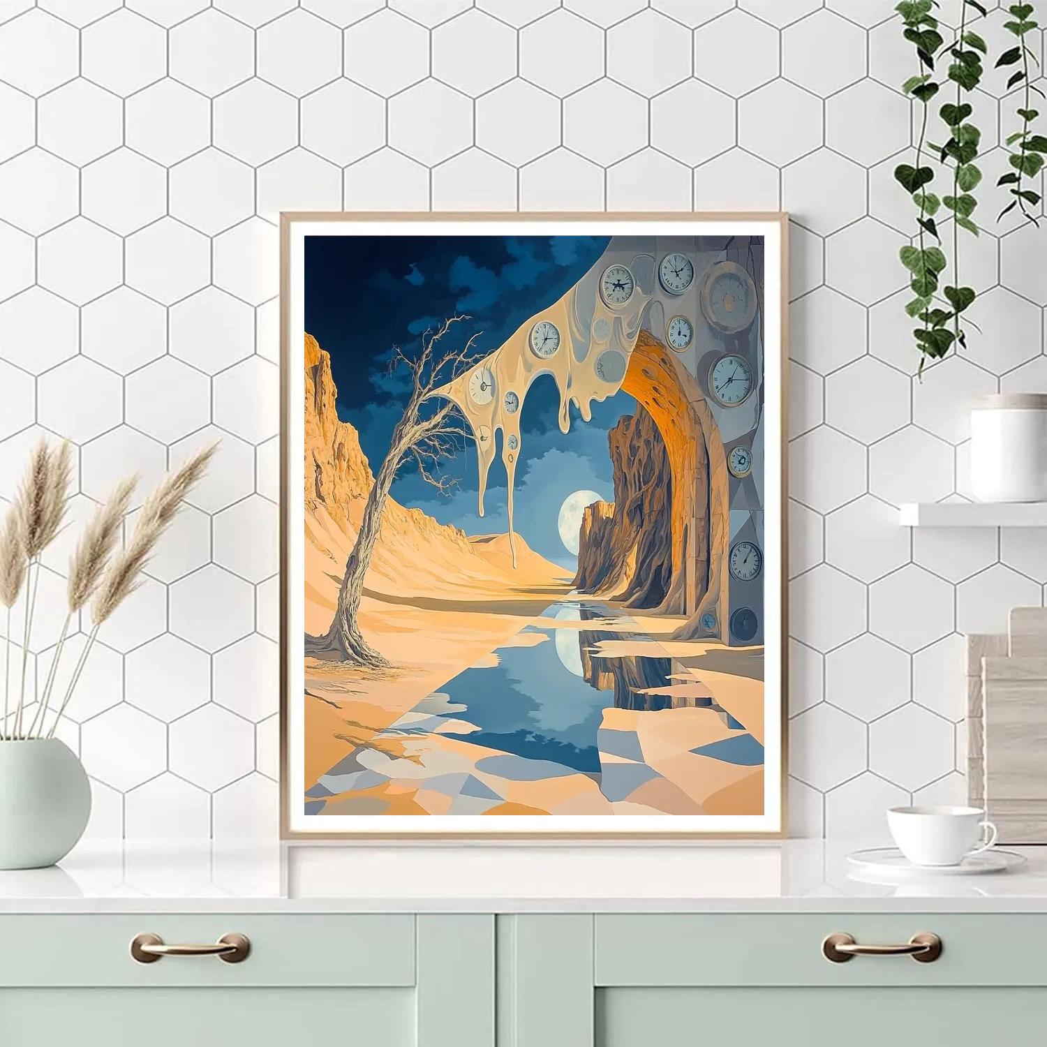Salvador Dali Inspired Desert Clock Mirage paint by color