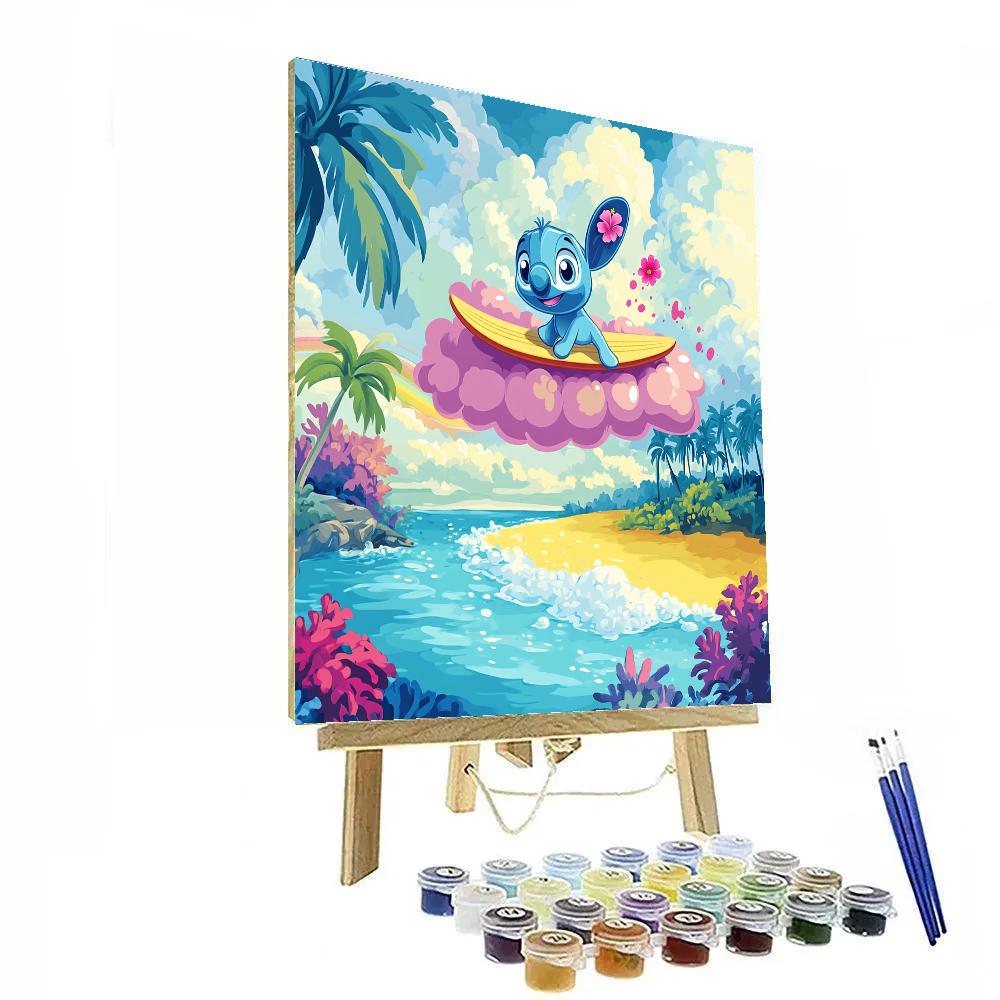 Stitch Tropical Cloud Surfing paint by number