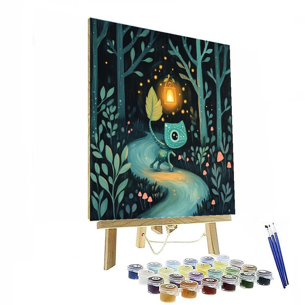 Pascal Leaf Lantern Night Walk painting number kit